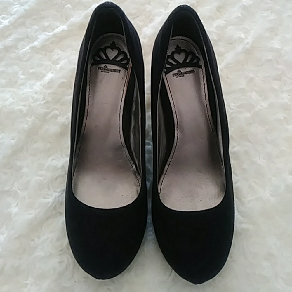 Fergalicious Dreamer suede wedge pumps